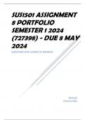 SUS1501 Assignment 8 PORTFOLIO Semester 1 2024 (727398) - DUE 8 May 2024