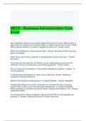 DECA - Business Administration Core Exam with Verified Answers