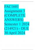 FAC1601 Assignment 3 (COMPLETE ANSWERS) Semester 1 2024 (214921) - DUE 30 April 2024