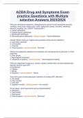 AODA Drug and Symptoms Exam practice Questions with Multiple selection Answers 2023/2024