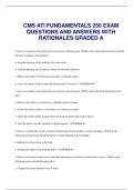 CMS ATI FUNDAMENTALS 250 EXAM QUESTIONS AND ANSWERS WITH RATIONALES GRADED A.