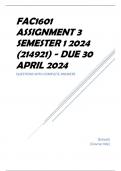 FAC1601 Assignment 3 Semester 1 2024 (214921) - DUE 30 April 2024