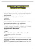 Colorado Law And Practice Exam Questions And Answers