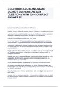 GOLD BOOK LOUISIANA STATE BOARD : ESTHETICIAN 2024 QUESTIONS WITH 100% CORRECT ANSWERS!!