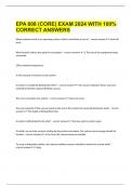  EPA 608 (CORE) EXAM 2024 WITH 100% CORRECT ANSWERS