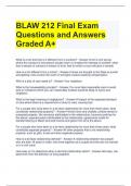 BLAW 212 Final Exam Questions and Answers Graded A+