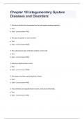 Chapter 18 Integumentary System Diseases and Disorders Review Exam Questions 2024.