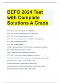 BEFO 2024 Test with Complete Solutions A Grade
