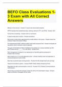 BEFO Class Evaluations 1-3 Exam with All Correct Answers 