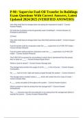 P-98 / Supervise Fuel-Oil Transfer In Buildings Exam Questions With Correct Answers, Latest Updated 2024/2025 (VERIFIED ANSWERS)