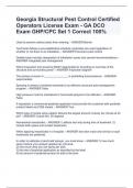 Georgia Structural Pest Control Certified Operators License Exam - GA DCO Exam GHP/CPC Set 1 Correct 100%