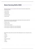 Basic Nursing Skills HESI questions n answers graded A+