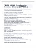 TEXES 160 PPR Exam Complete Questions & Answers(GRADED A)
