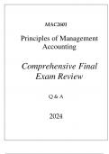 (UNISA) MAC2601 PRINCIPLES OF MANAGEMENT ACCOUNTING COMPREHENSIVE FINAL EXAM