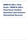 NIMS-IS 200.c Final  Exam / NIMS-IS 200.c  Final Exam Verified  Questions And Answers Guaranteed Success Which Incident Type requires one or two single resources  with up to six personnel? - CORRECT ANSWER-Type 5 Which of the following would NOT typically