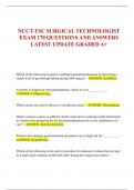 NCCT-TSC SURGICAL TECHNOLOGIST EXAM 170 QUESTIONS AND ANSWERS  LATEST UPDATE GRADED A+