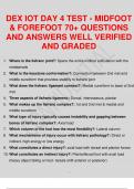 BUNDLE :: DEX IOT DAY 1, 3, 4 and 5 TEST NEWEST 2024 ACTUAL EXAM QUESTIONS AND CORRECT DETAILED ANSWERS (VERIFIED ANSWERS) ALREADY GRADED A.