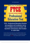 FTCE - Professional Education (Practice test questions and vocabulary terms from multiple sources) Contains 138 Questions and Answers/ Best Graded A+ 2024-2025.