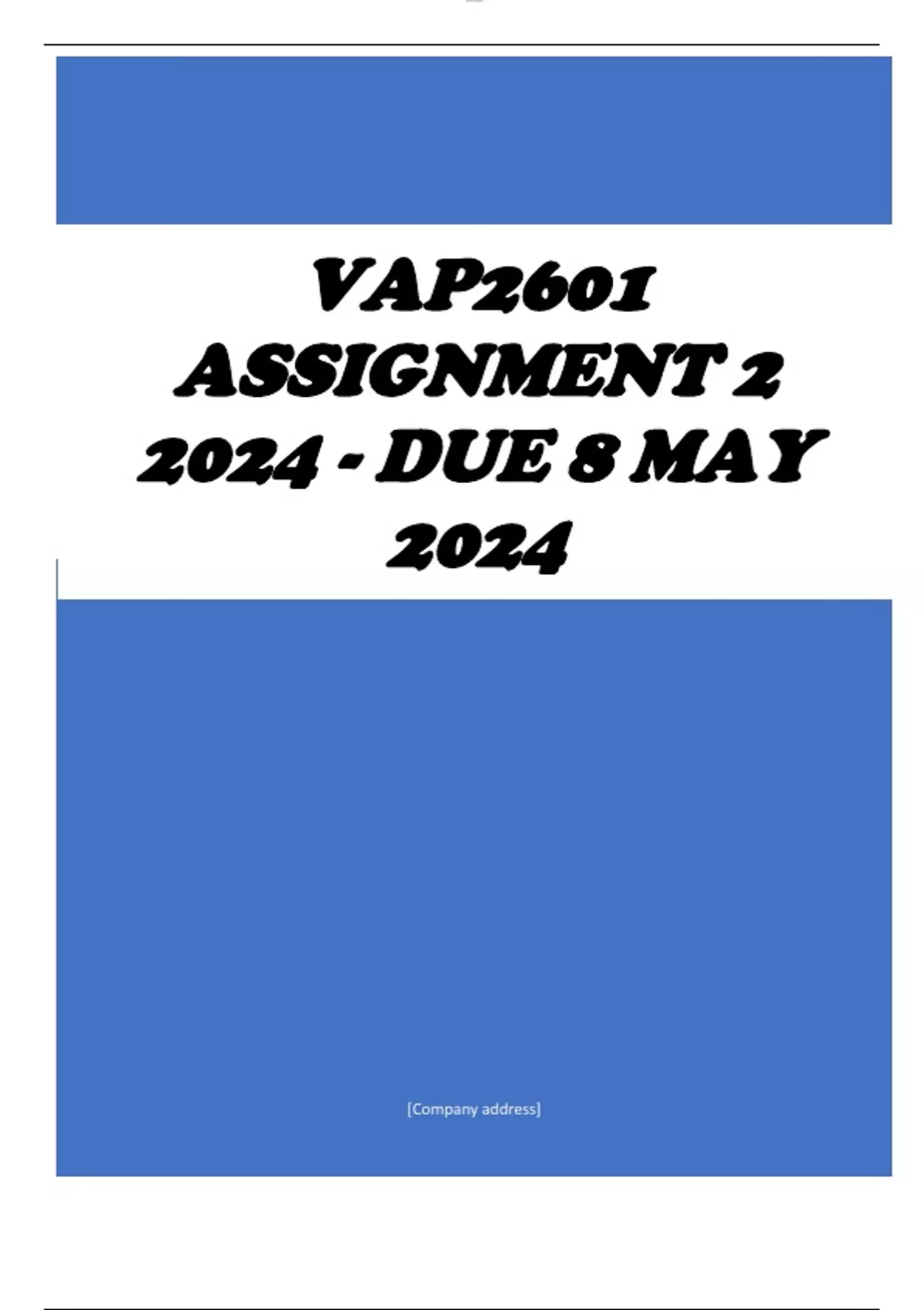 vap2601 assignment 4