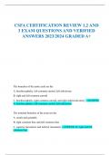 CSFA CERTIFICATION REVIEW 1,2 AND  3 EXAM QUESTIONS AND VERIFIED  ANSWERS 2023/2024 GRADED A+