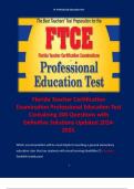 Florida Teacher Certification Examination Professional Education Test Containing 300 Questions with Definitive Solutions Updated . Terms like: Which accommodation will be most helpful in teaching a general elementary education class that has students with
