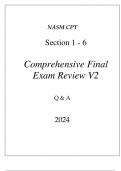 NASM CPT SECTION 1 - 6 COMPREHENSIVE FINAL EXAM REVIEW V2 Q & A 2024