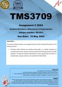 TMS3709 Assignment 2 (COMPLETE ANSWERS) 2024 (591251) - DUE 15 May 2024