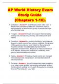 AP World History Exam Study Guide  (Chapters 1-16).