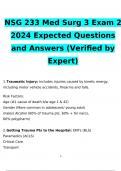 NSG 233 Med Surg 3 Exam2024 Expected Questions and Answers (Verified by Expert)