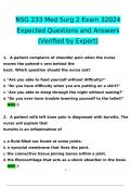 NSG 233 Med Surg 2 Exam 32024 Expected Questions and Answers (Verified by Expert)