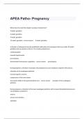 APEA Patho- Pregnancy Exit Exam Questions And Correct Answers.