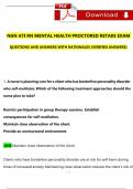 RN MENTAL HEALTH ATI PROCTORED 2023 RETAKE EXAM WITH NGN   QUESTIONS AND ANSWERS (VERIFIED REVISED FULL EXAM)