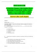 TEST BANK FOR Corporate Finance 13th Stephen Ross, Randolph Westerfield, Jeffrey Jaffe- chapter 1 to 31-with 100% verified solutions 2024-2025-tutor verified