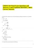 CHEM 334 Final Exam Questions and Answers, Latest Updated 2024/2025 | 100% Correct Answers