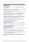 Missouri Funeral Law Part 2 Exam Questions and Answers.