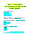 WA BLEA Pre-Academy Final Test Questions And Correct  Revised Answers