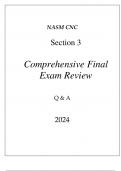 NASM CNC SECTION 3 NUTRITIONAL COACHING COMPREHENSIVE FINAL EXAM REVIEW Q & A