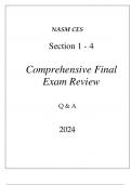 NASM CES SECTION 1 - 4 COMPREHENSIVE FINAL EXAM REVIEW Q & A 2024