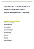 CRPC PRACTICE EXAM 20232024 ACTUAL  EXAM QUESTIONS AND CORRECT  VERIFIED ANSWERS WITH RATIONALES .