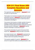 ECN 211 Final Exam ASU Complete Questions and Answers