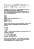 Portage Learning CHEM 219 Module 1 problem set Questions & answers.