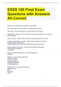 EXSS 180 Final Exam Questions with Answers All Correct