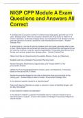 NIGP CPP Module A Exam Questions and Answers All Correct