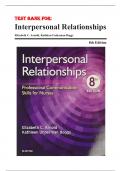 Test Bank - Interpersonal Relationships Professional Communication Skills for Nurses 8th Edition by Arnold (All Chapters Included).