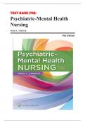 Test Bank for Psychiatric-Mental Health Nursing 8th Edition by Sheila L. Videbeck ISBN 9781975116378 Chapter 1-24 | Complete Guide A+