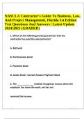 NASCLA Contractor's Guide To Business, Law, And Project Management, Florida 1st Edition Test Questions And Answers, Latest Update 2024/2025 (GRADED)