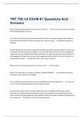 TNT 700.1A EXAM #1 Questions And Answers