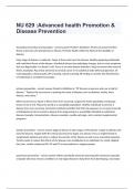 NU 629 :Advanced health Promotion & Disease Prevention Exam With Correct Solutions
