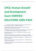 CPCE; Human Growth and Development Exam VERIFIED SOLUTIONS 100% PASS