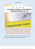 FTCE: ESE (NavaEd) Study Guide Exam Questions Containing 289 Questions with Definitive Solutions 2024-2025. 